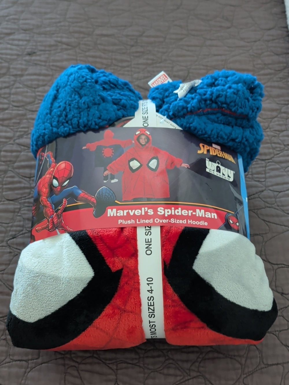 Marvel Spider-Man Plush-Lined Oversized Hoodie - Red, Blue, Black, White. S4-10.